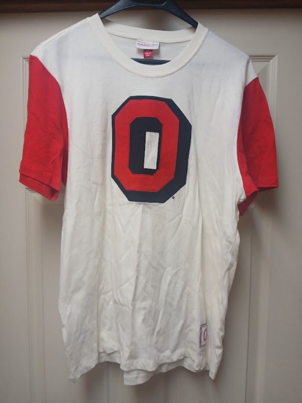 Womens MITCHELL & NESS IVO Ohio State Buckeyes NCAA Colorblocked T-Shirt Medium